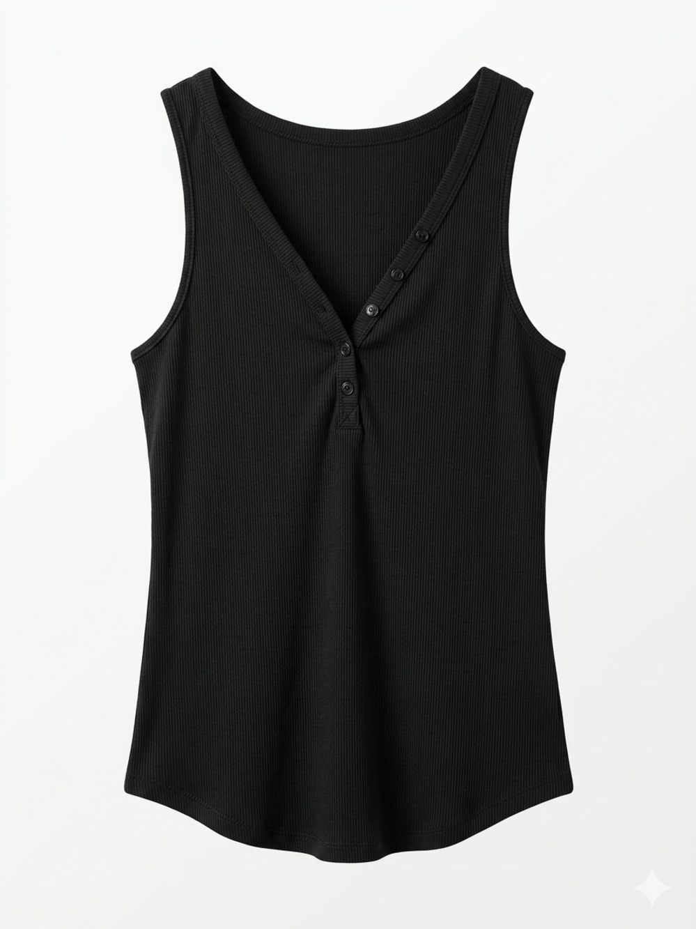Women's Black Ribbed Tank Top